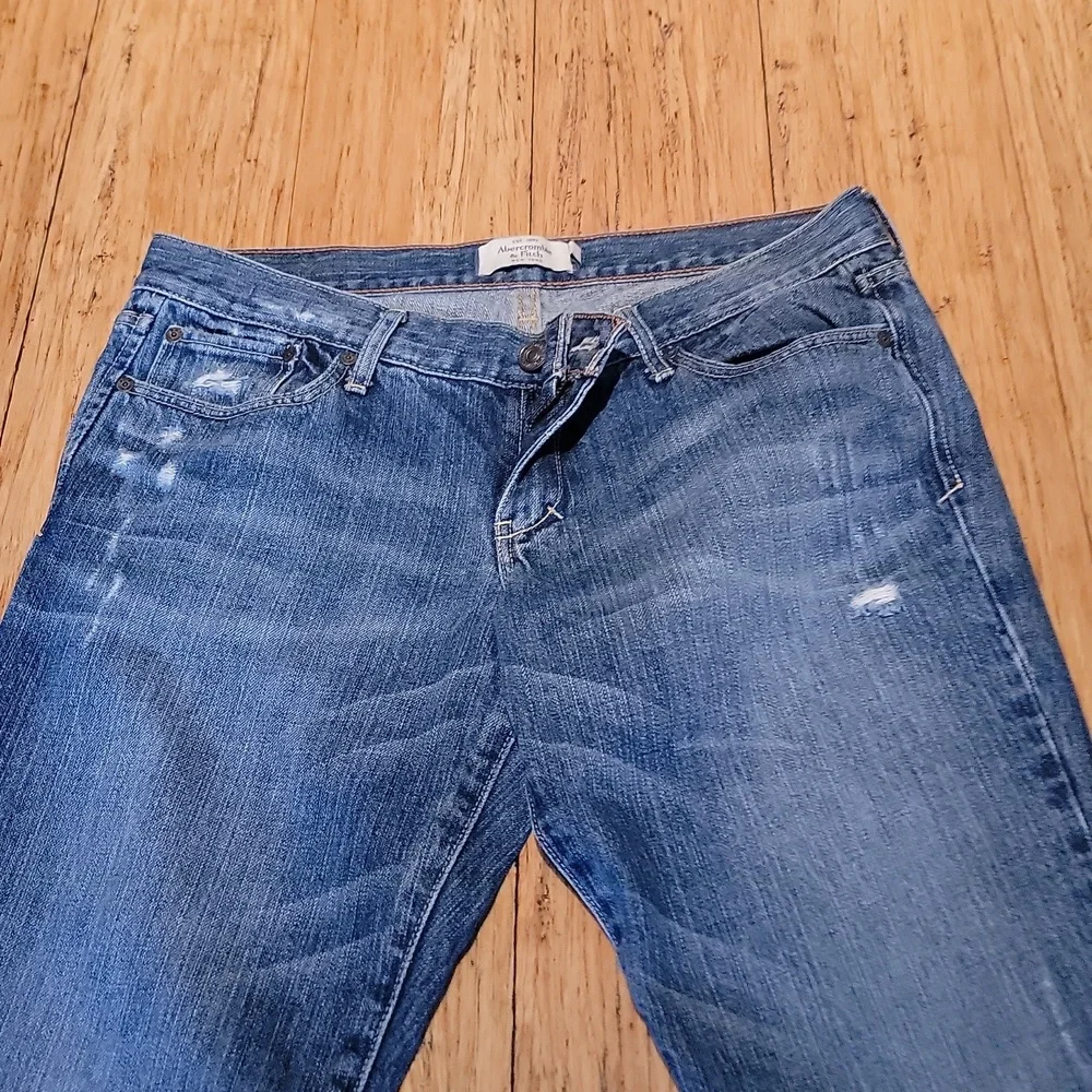 Abercrombie And Fitch Blue Distressed Jeans ERIN - Picture 5 of 9